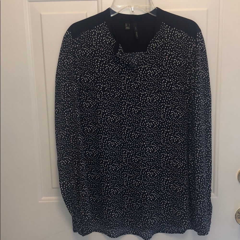 Navy button down blouse